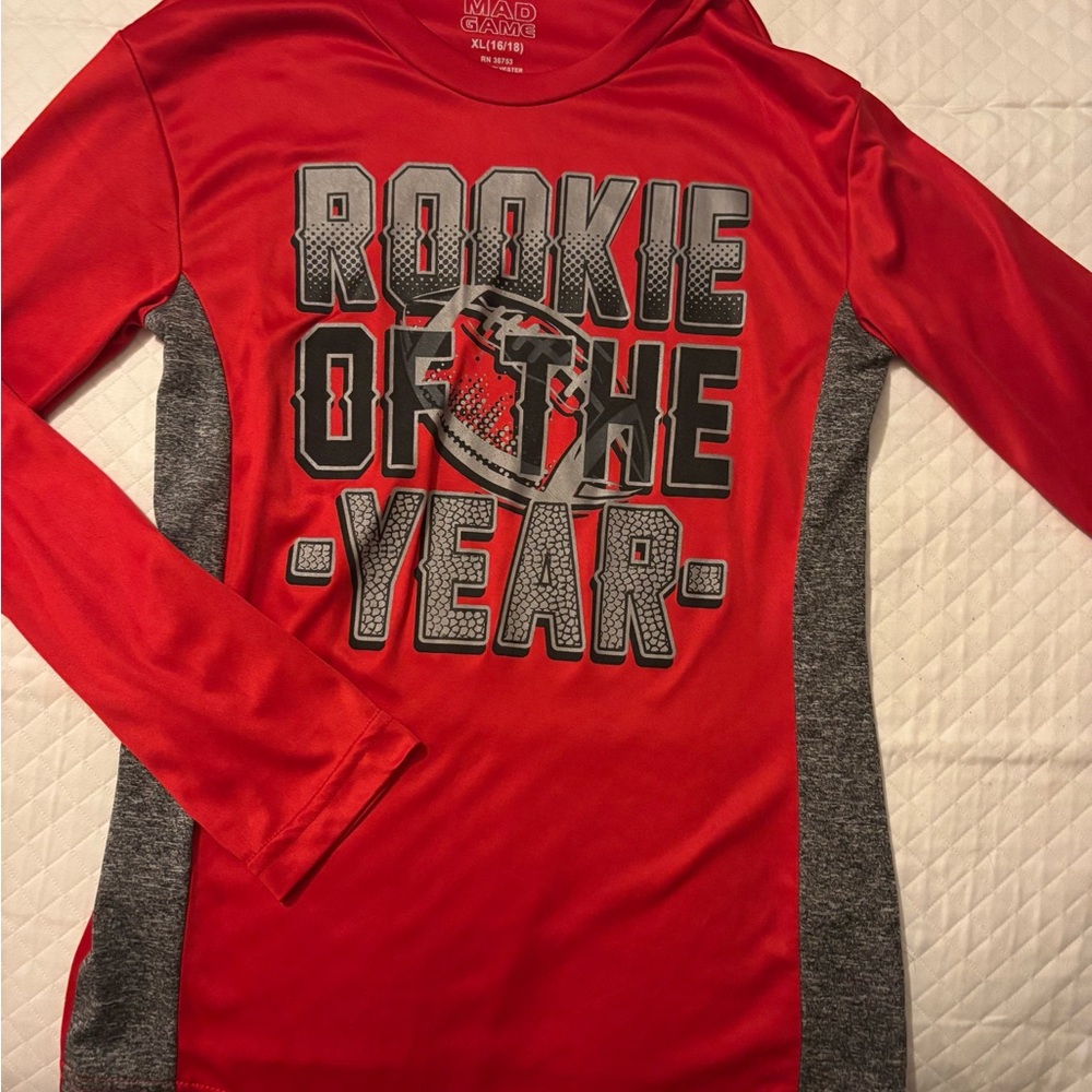 MAD Kids Red and Gray Long Sleeve Shirt